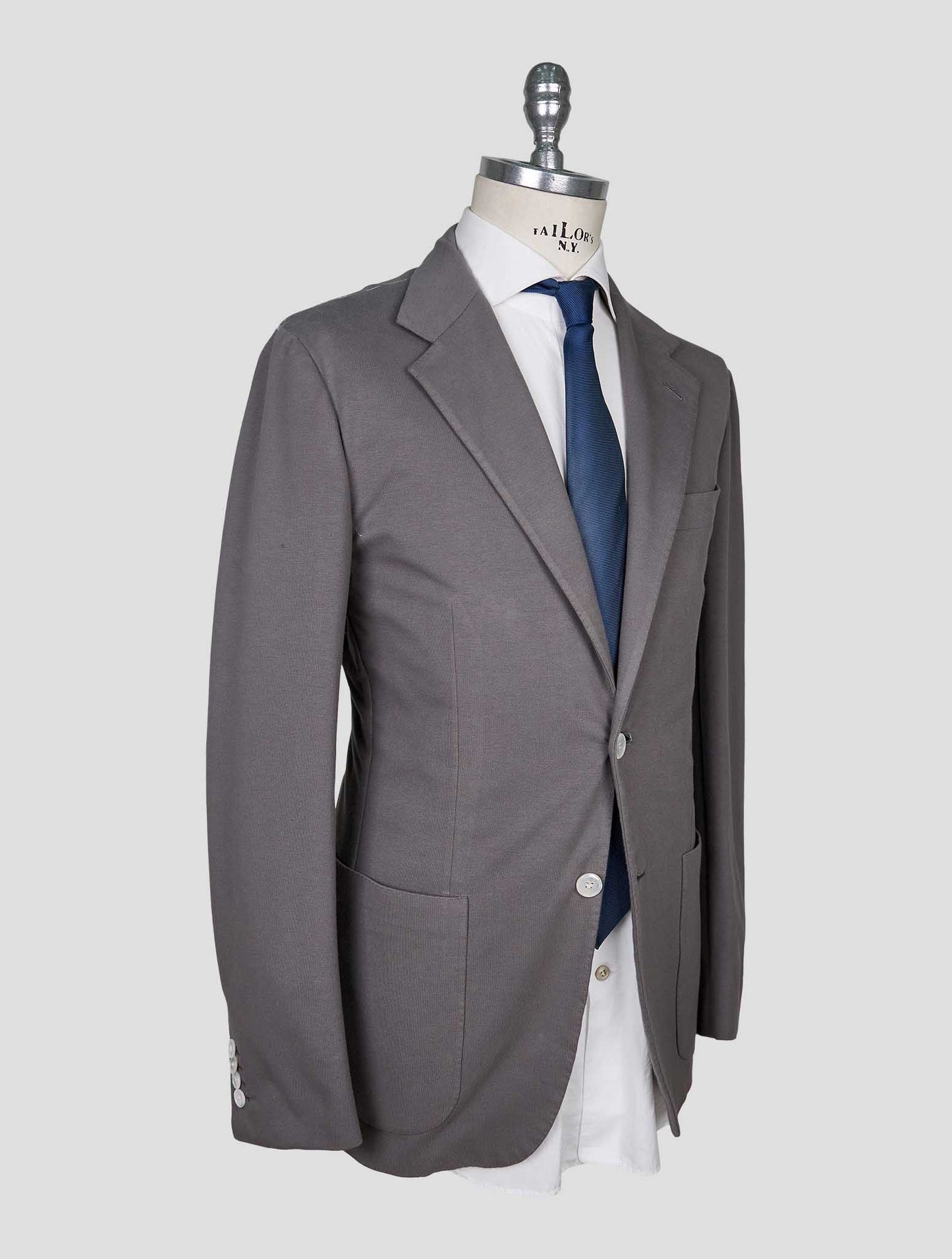 Kiton Gray Cotton Ea Blazer