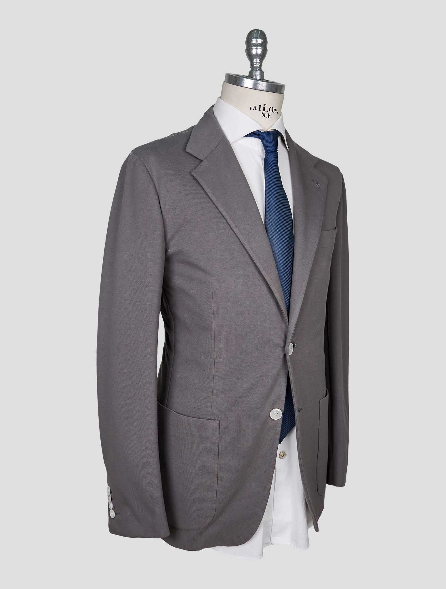 Kiton Gray Cotton Ea Blazer