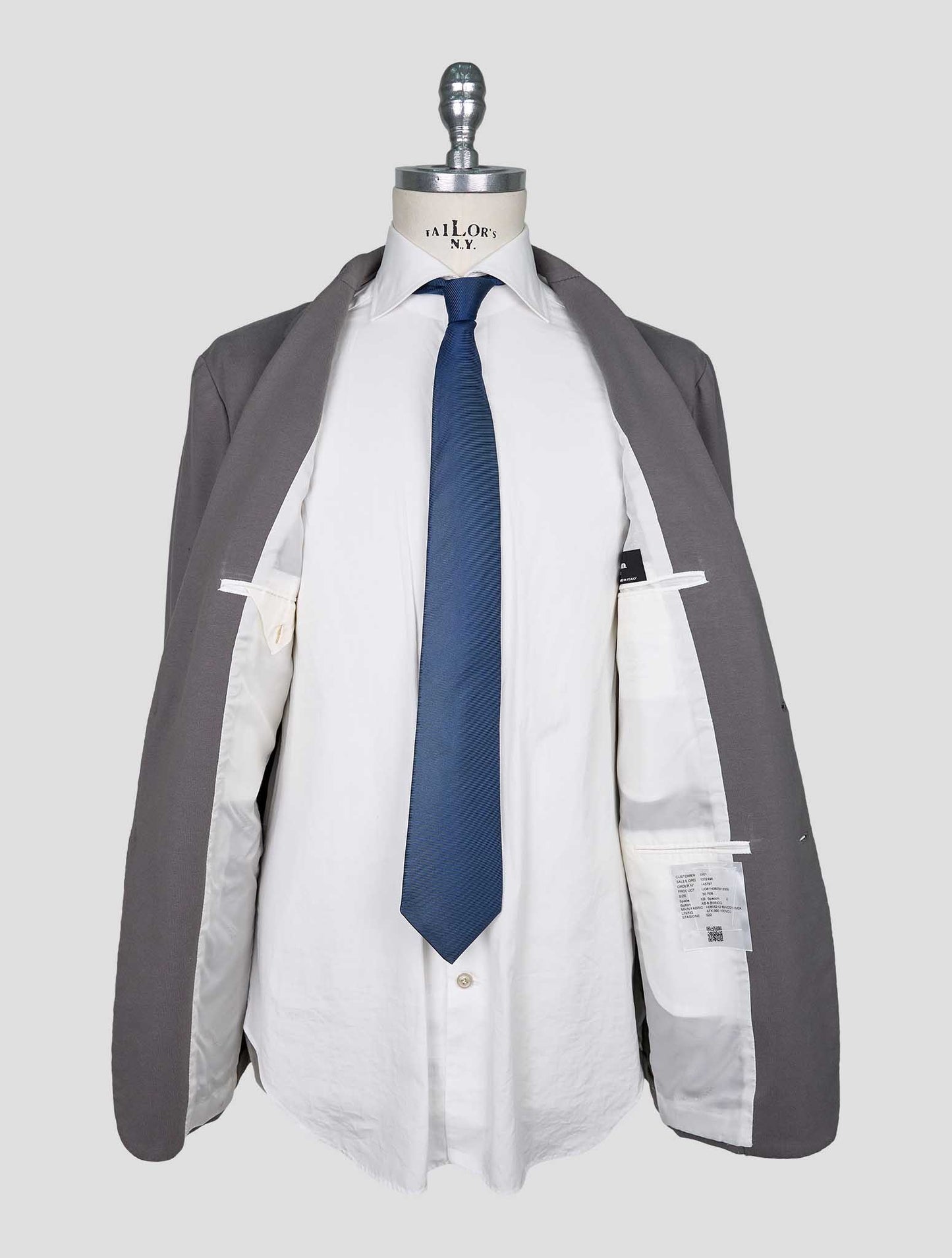 Kiton Gray Cotton Ea Blazer
