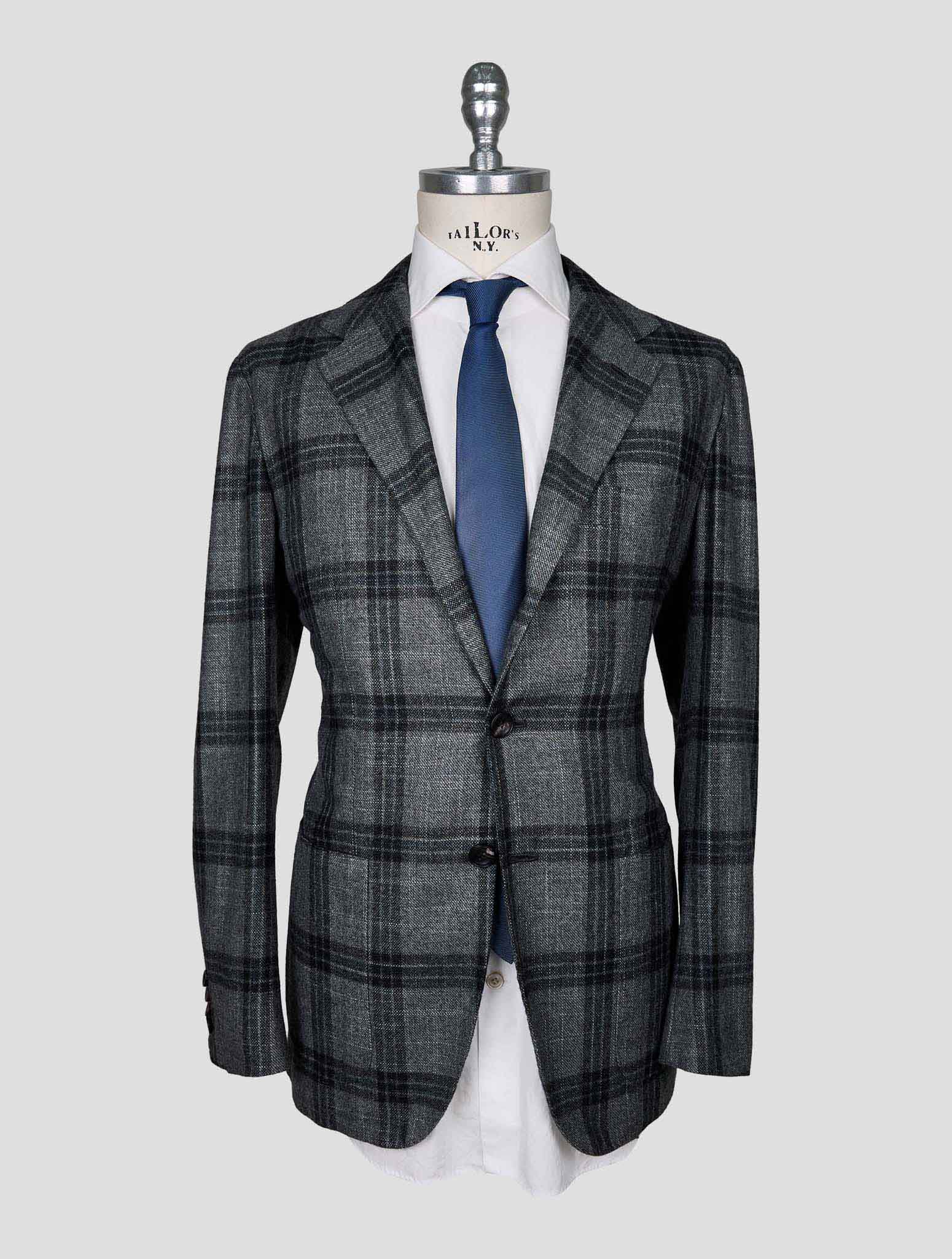 Kiton Gray Cashmere Silk Blazer