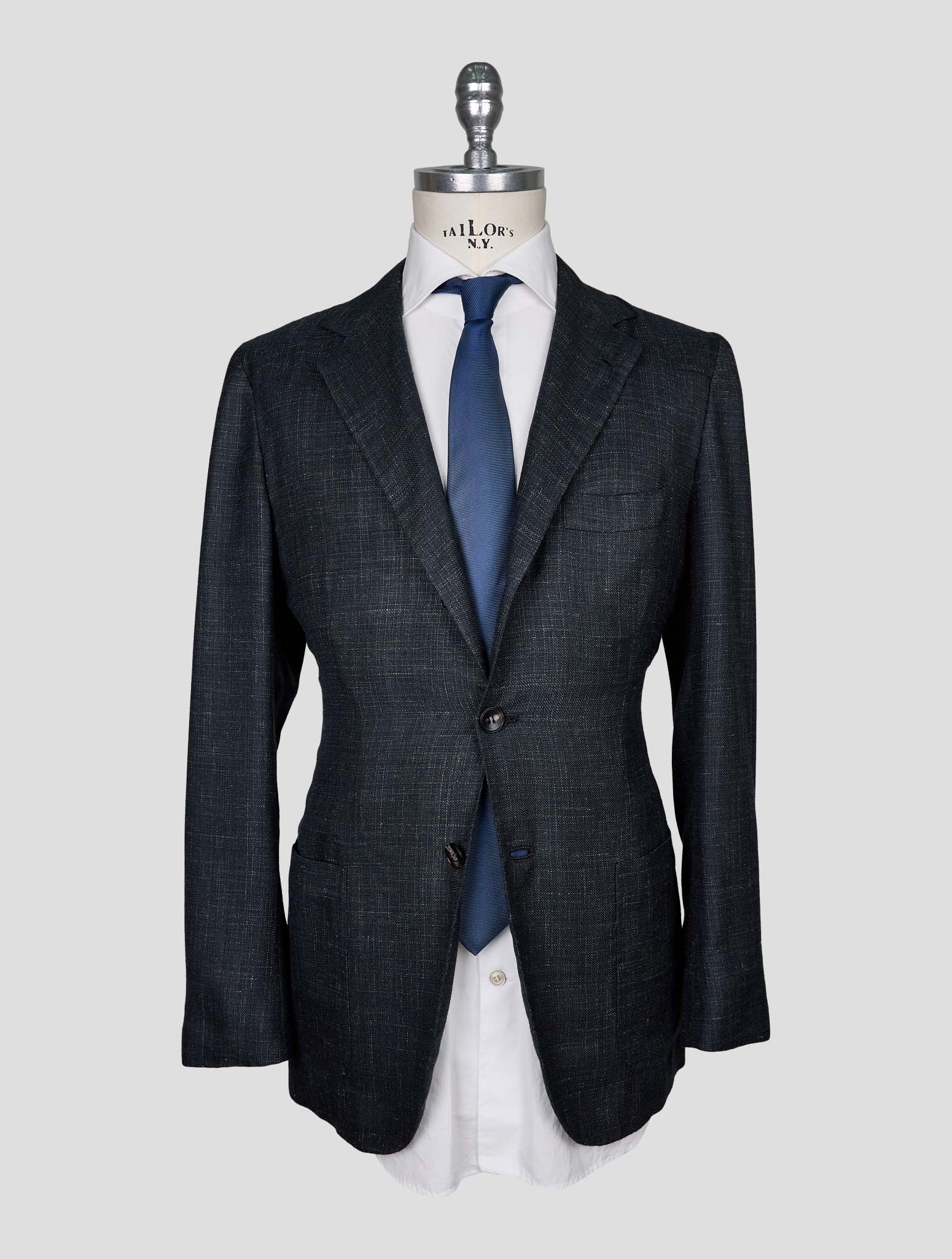 Kiton Gray Cashmere Silk Linen Blazer