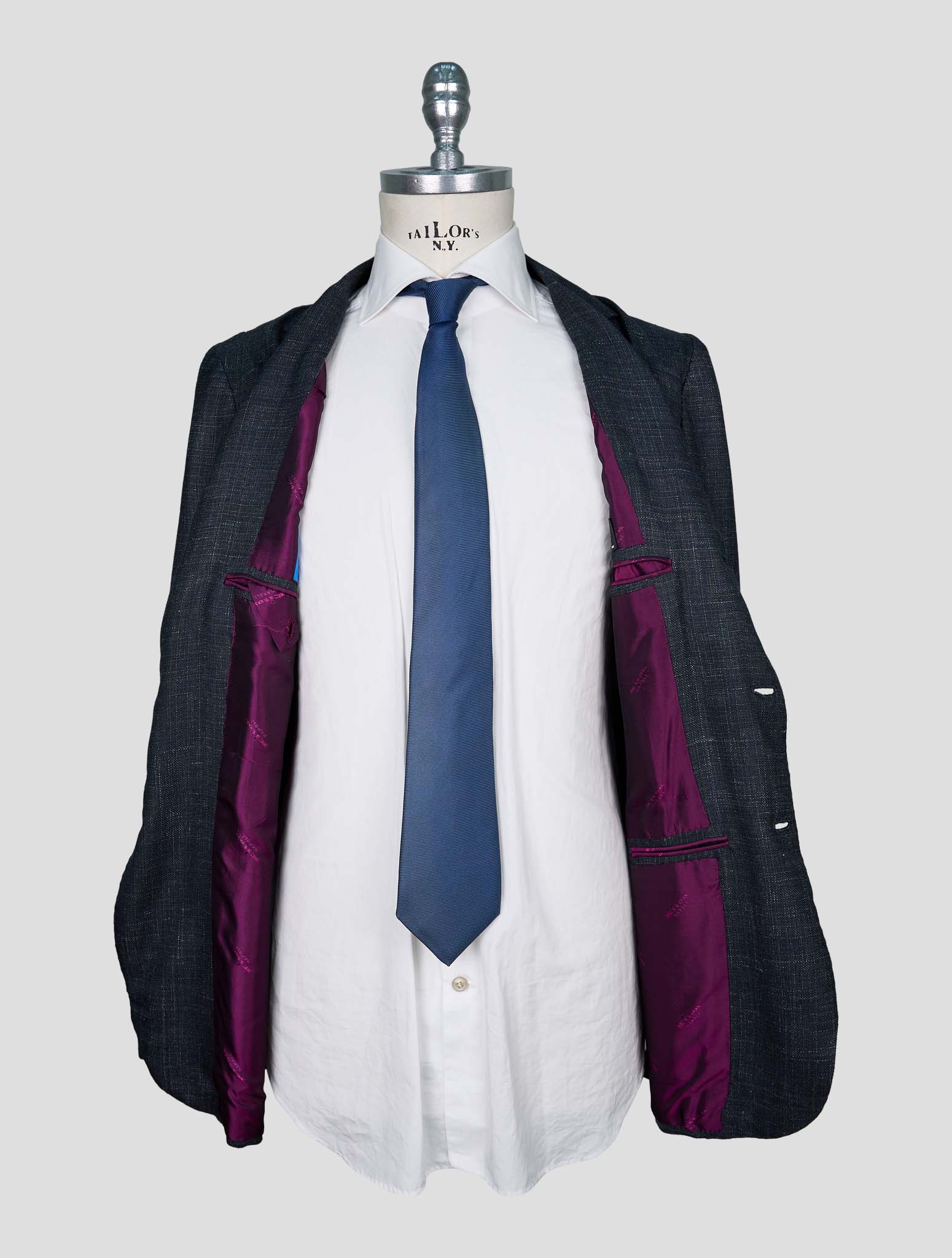 Kiton Gray Cashmere Silk Linen Blazer