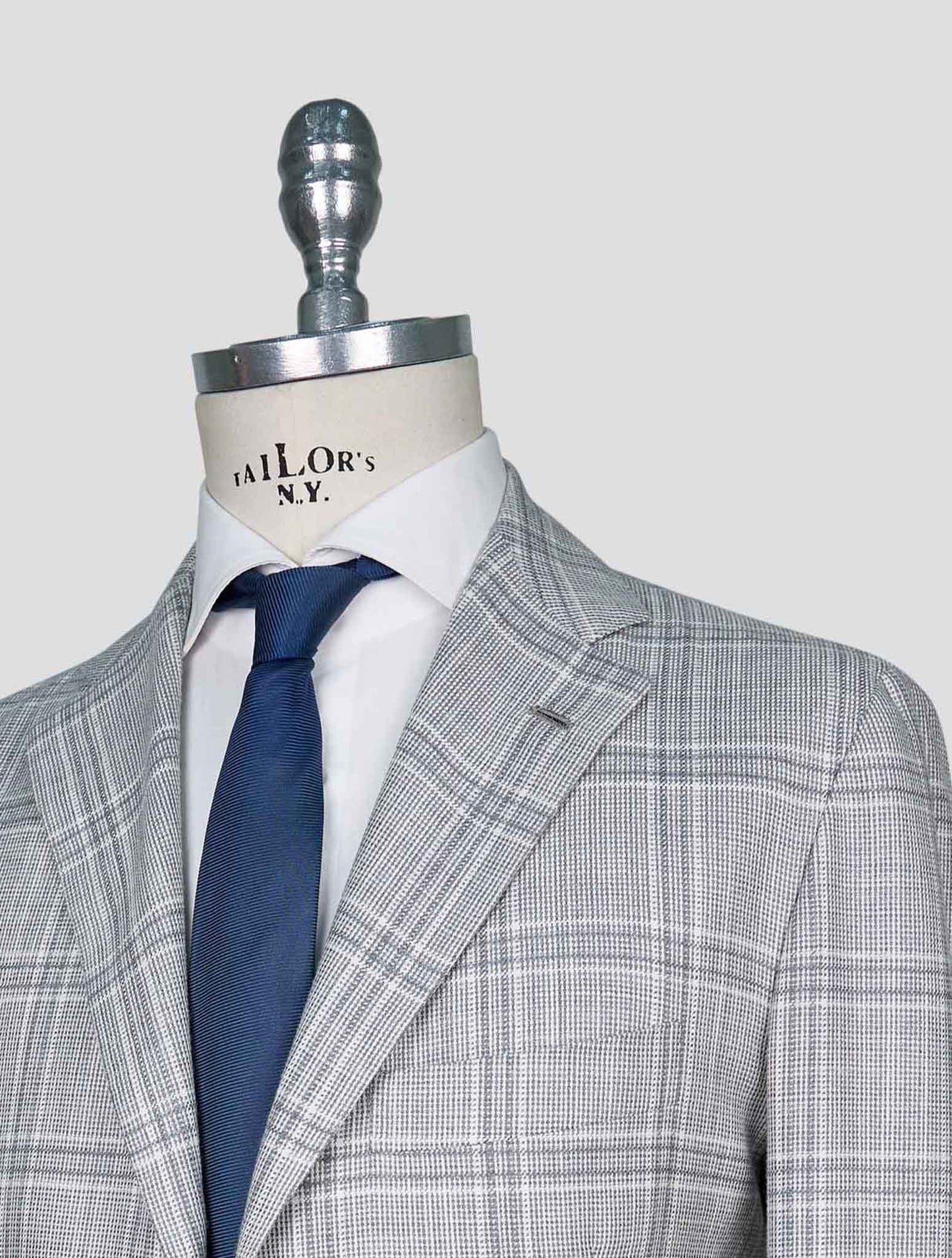 Kiton Gray White Cashmere Wool Silk Linen Blazer