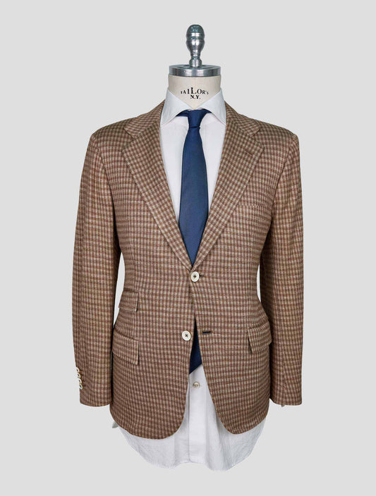 Kiton Beige Cashmere Silk Linen Blazer