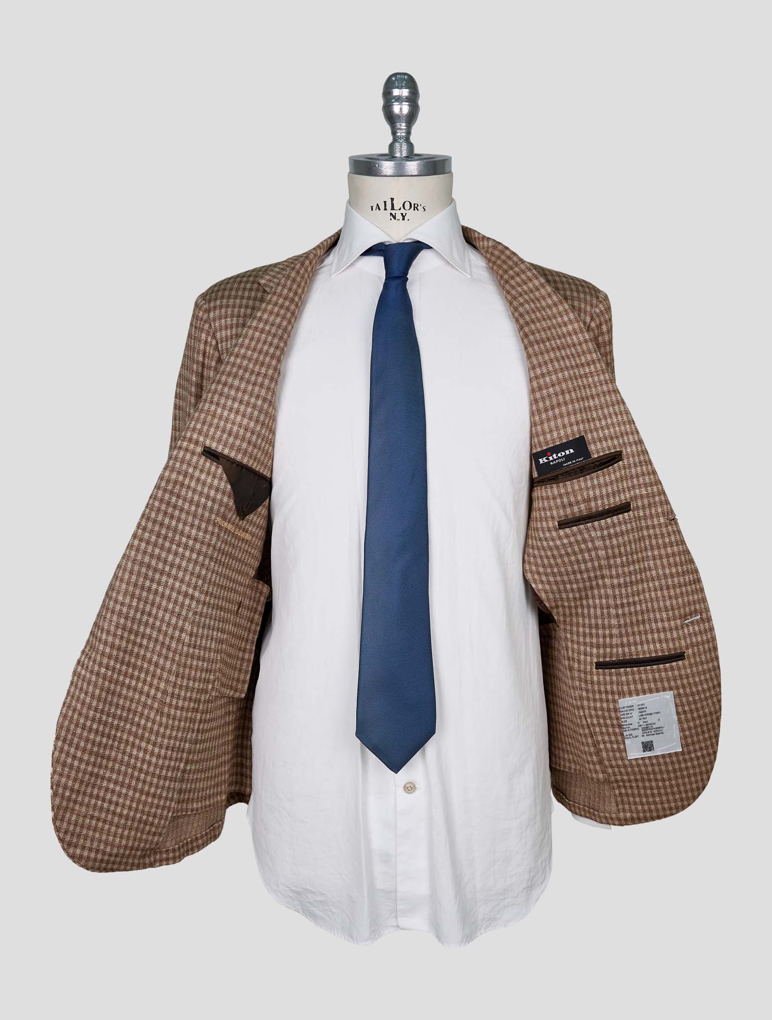 Kiton Beige Cashmere Silk Linen Blazer