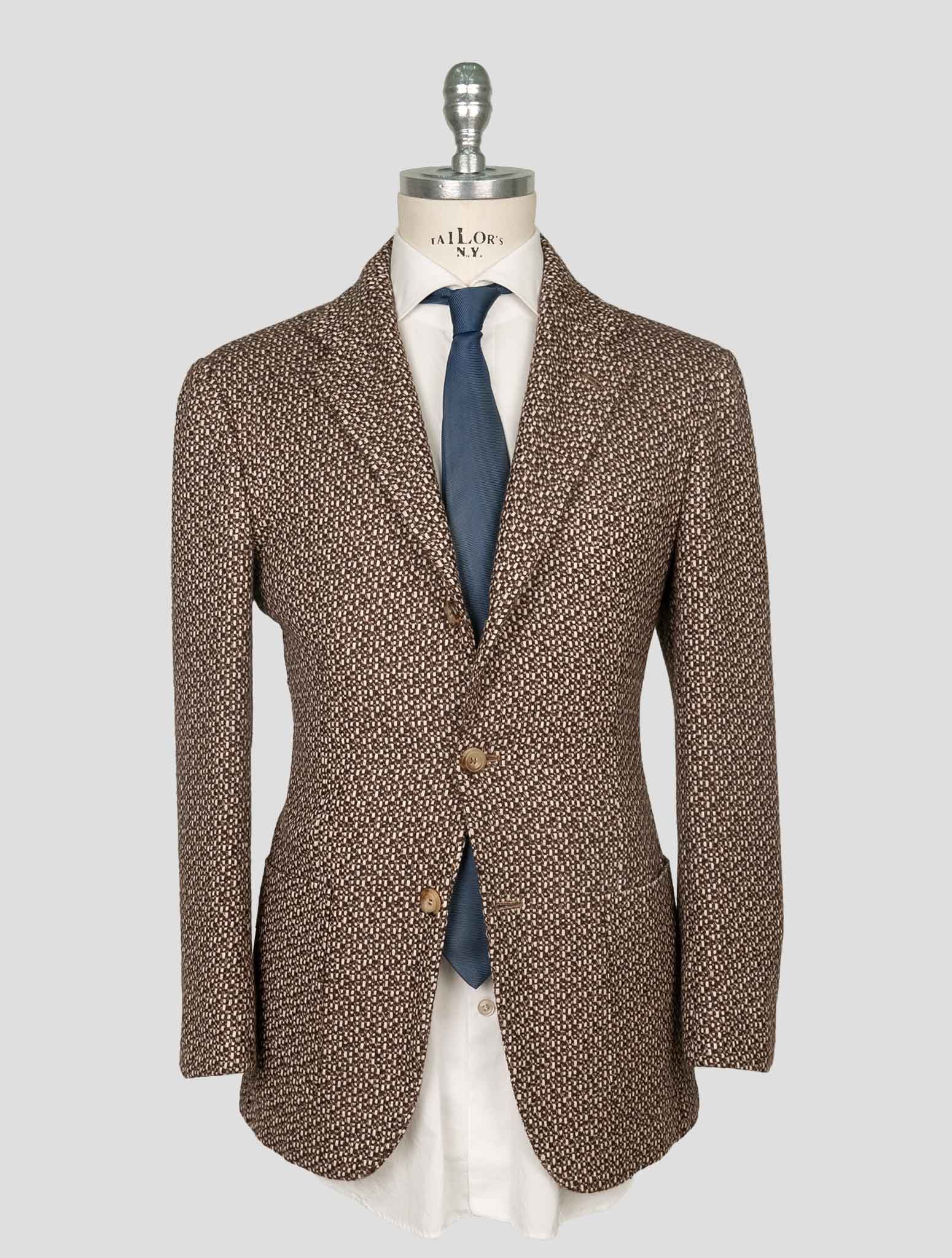 Kiton Brown White Cashmere Blazer