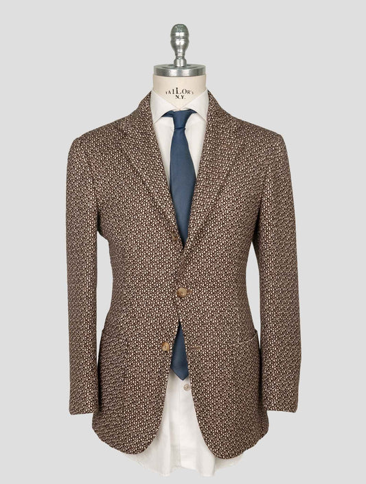 Kiton Brown White Cashmere Blazer