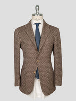 Kiton Brown White Cashmere Blazer