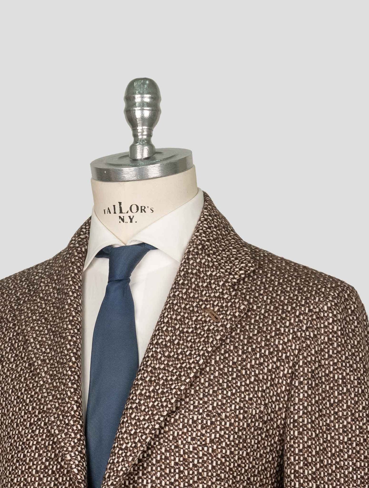 Kiton Brown White Cashmere Blazer