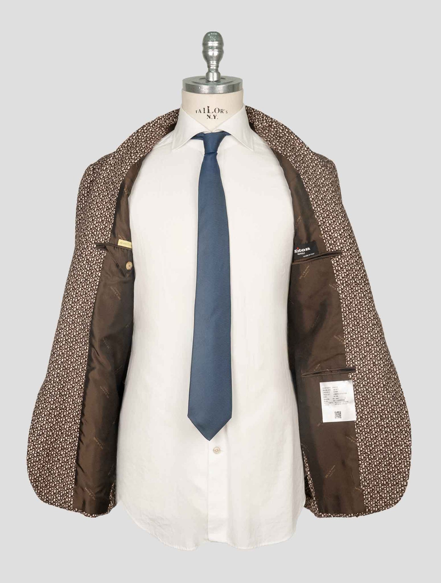 Kiton Brown White Cashmere Blazer