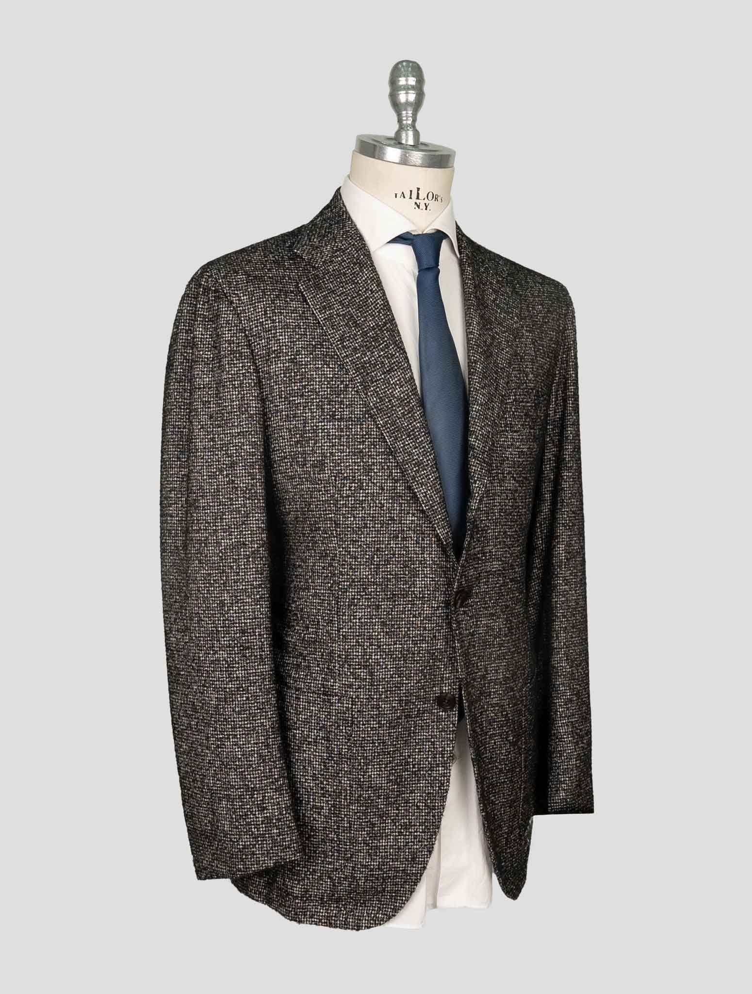 Kiton Gray White Cashmere Alpaca Pa Blazer