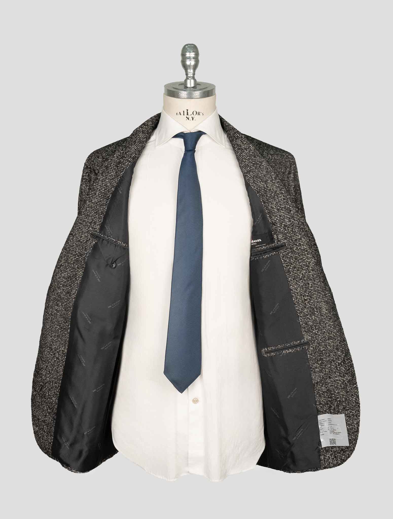 Kiton Gray White Cashmere Alpaca Pa Blazer
