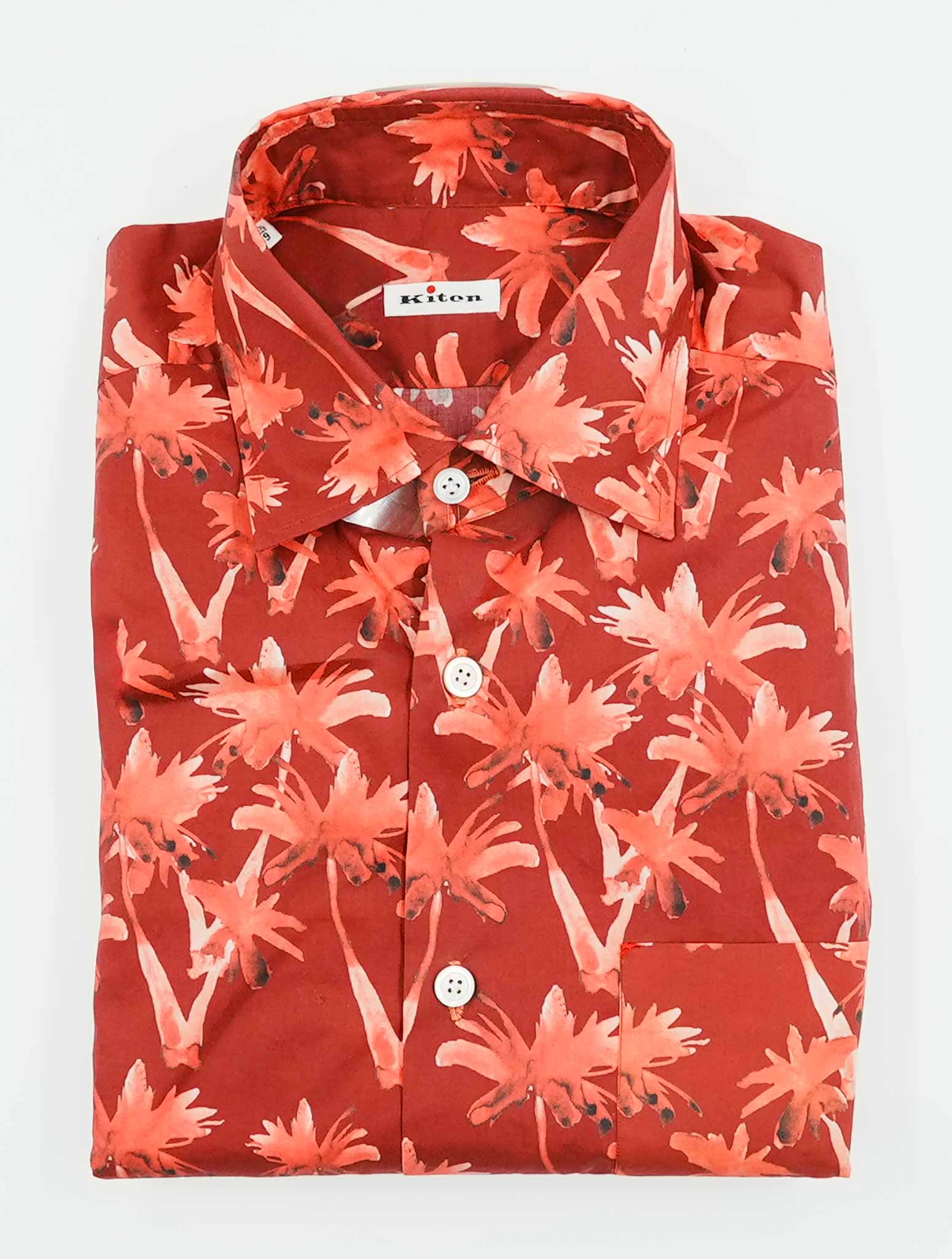 Kiton Red Cotton Shirt