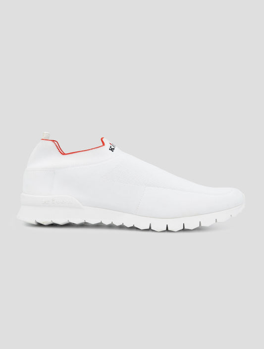 Kiton White Cotton Ea Sneakers