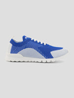 Kiton Blue White Cotton Ea Sneakers