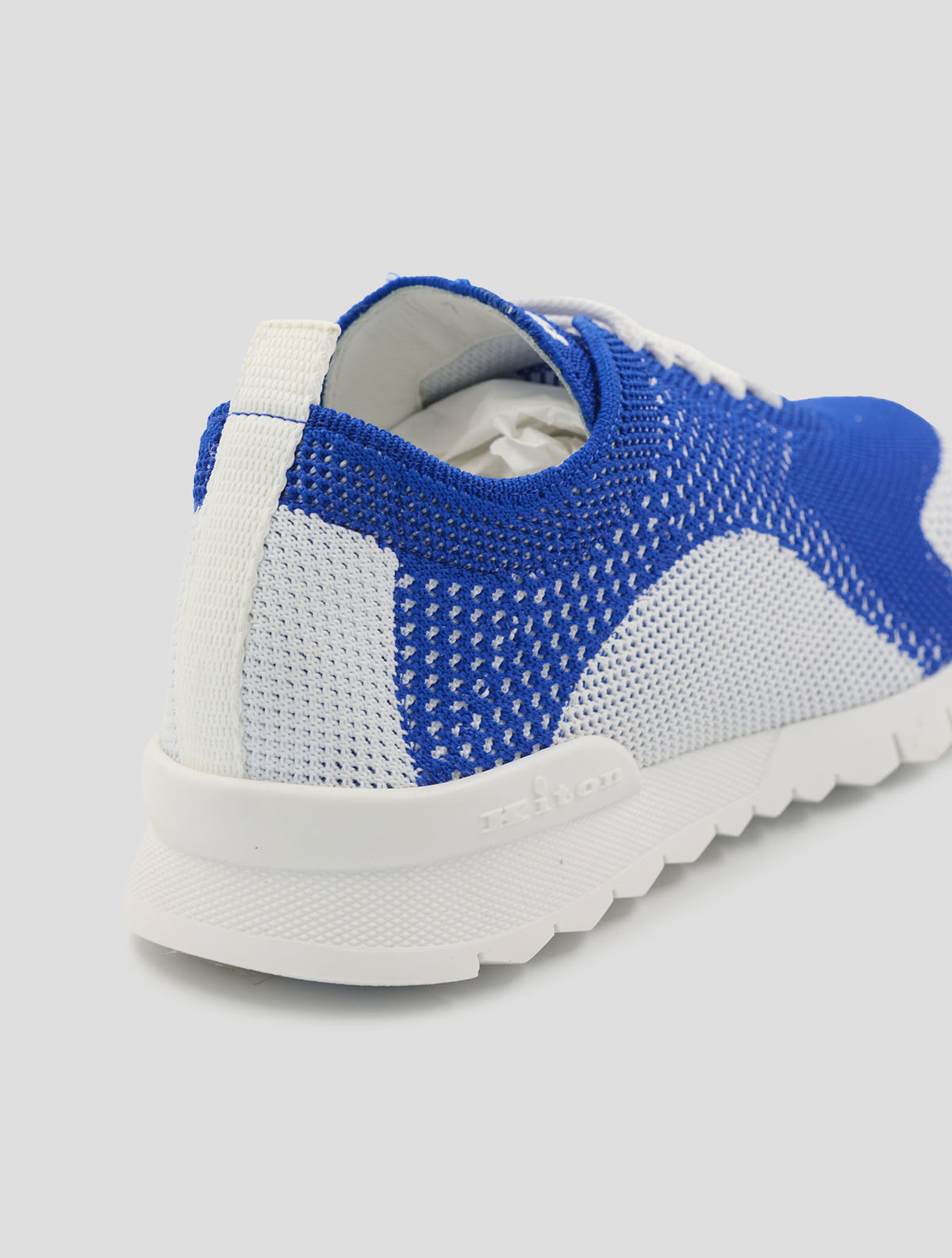 Kiton Blue White Cotton Ea Sneakers