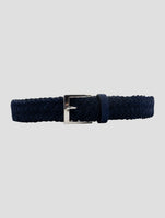 Kiton Blue Leather Suede Belt