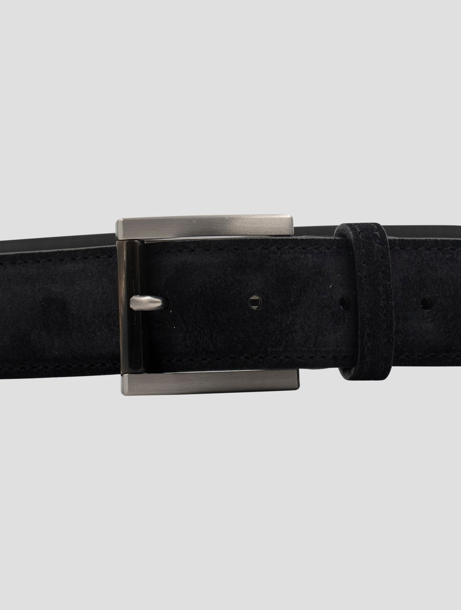 Kiton Black Leather Suede Belt