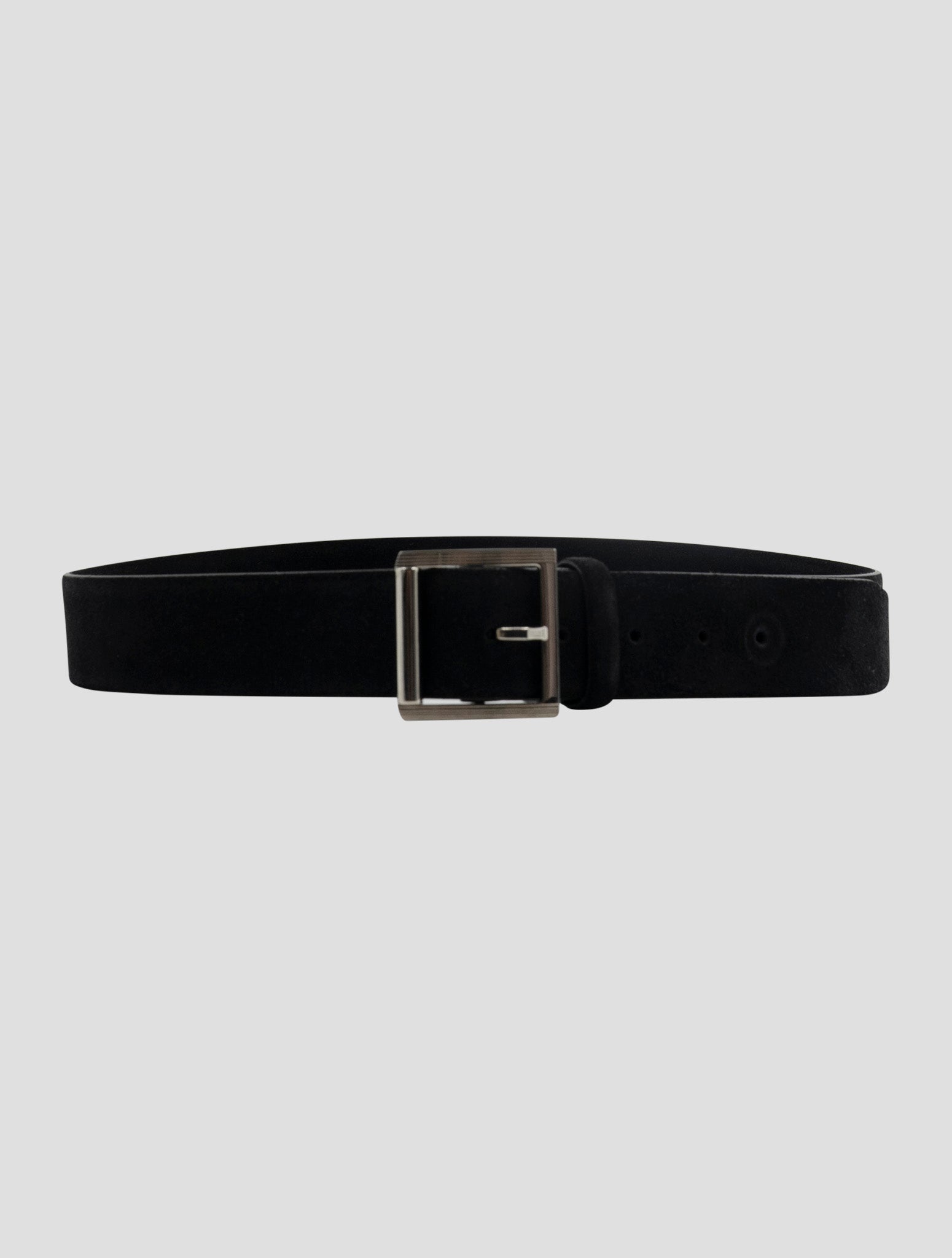 Kiton Black Leather Suede Belt