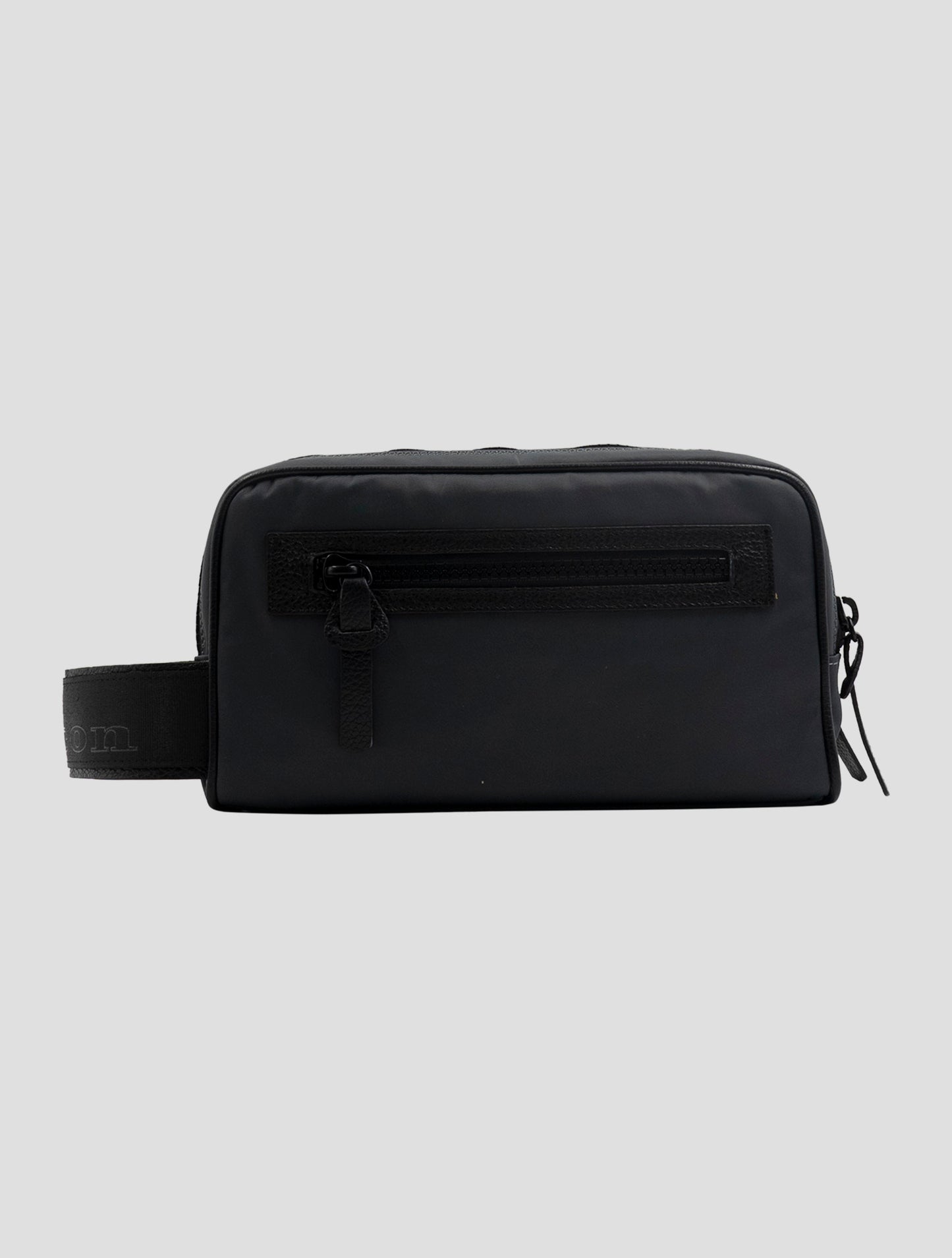 Kiton Gray Pa Cotton Leather Beauty Case Bag