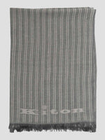 Kiton Gray White Cashmere Scarf 70x180