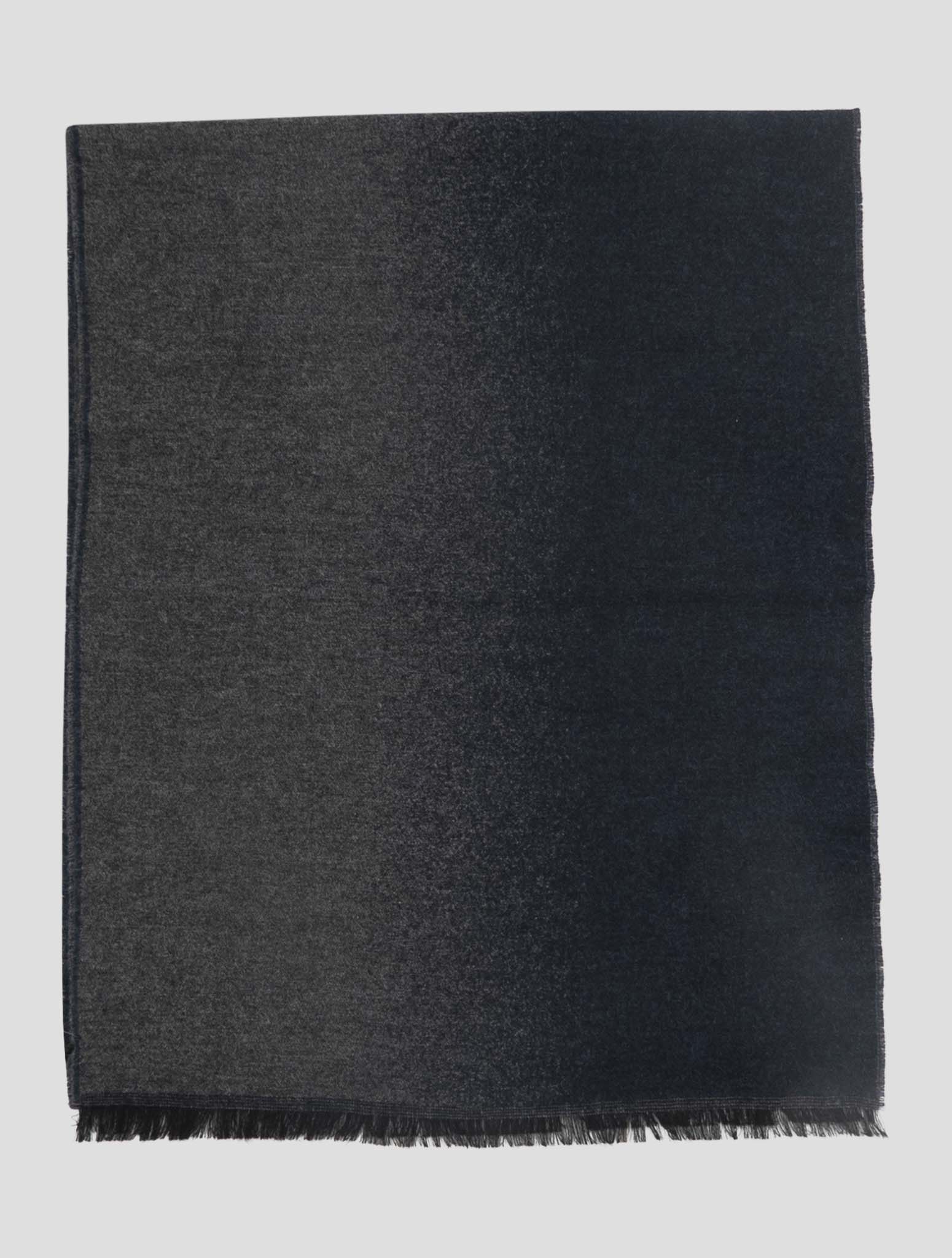 Kiton Gray Blue Cashmere Scarf 37x180