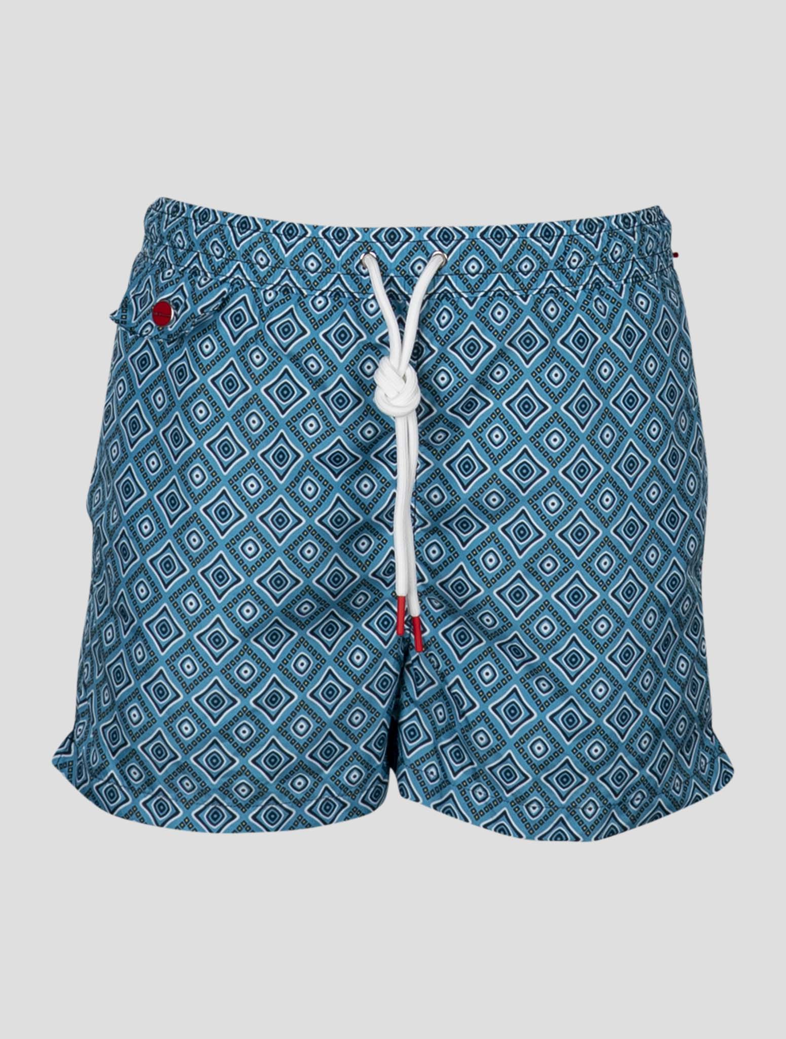 Kiton Light Blue Yellow Pl Swim Trunks
