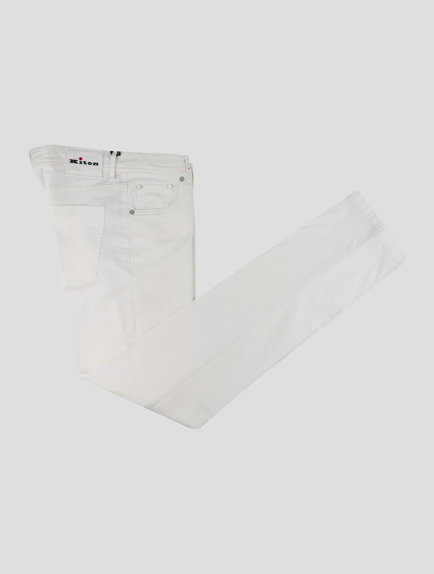Kiton White Cotton Ea Jeans