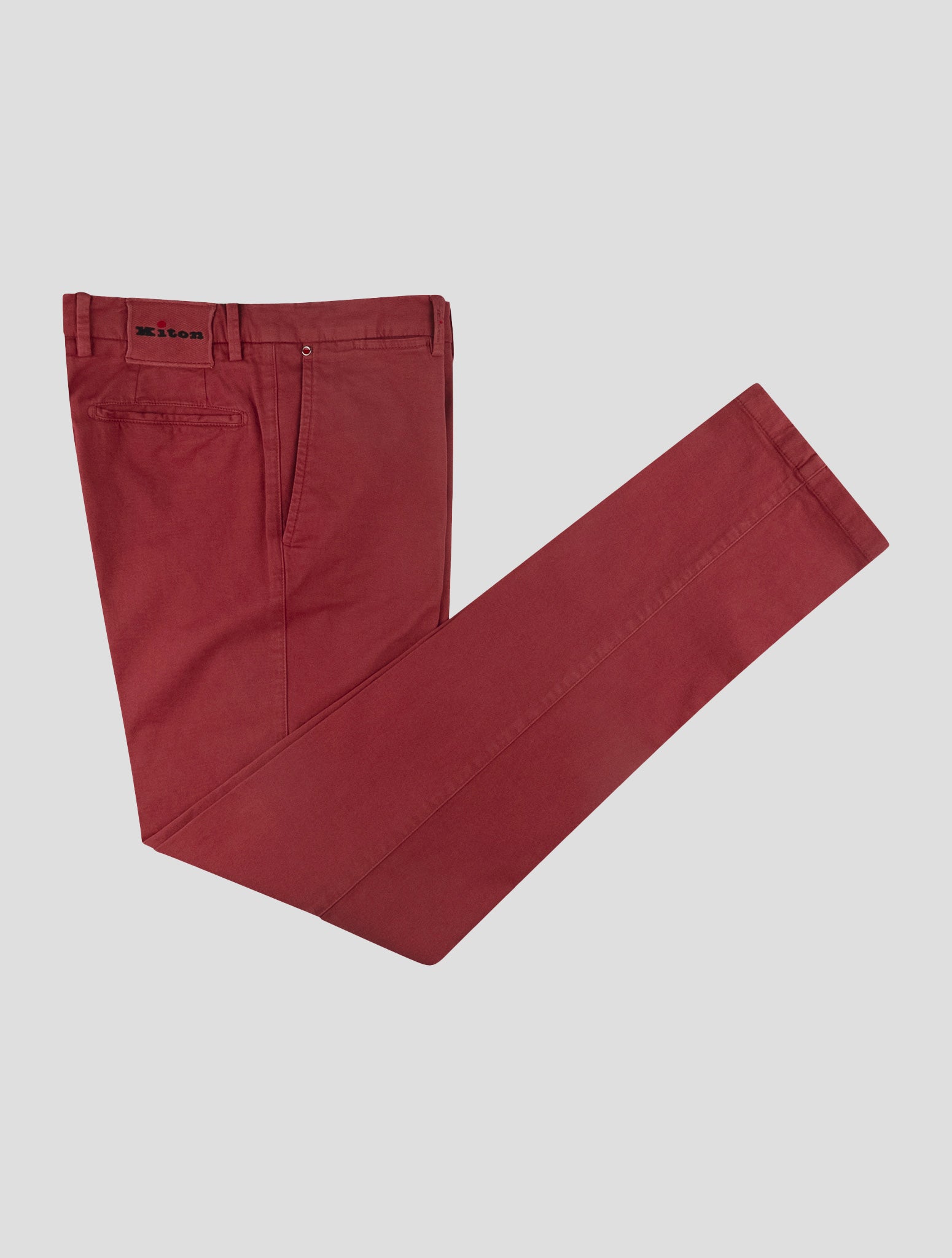 Kiton Red Cotton Cashmere Ea Pants