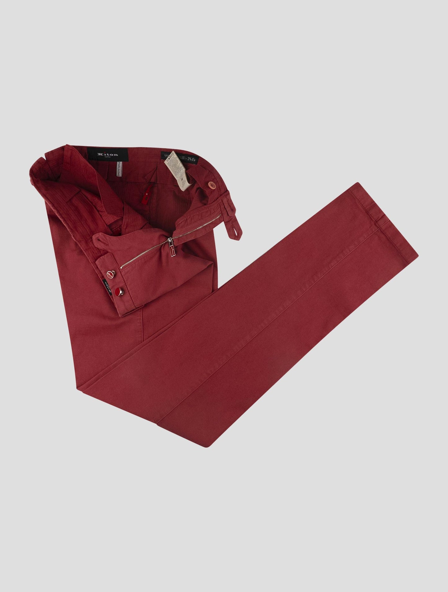 Kiton Red Cotton Cashmere Ea Pants
