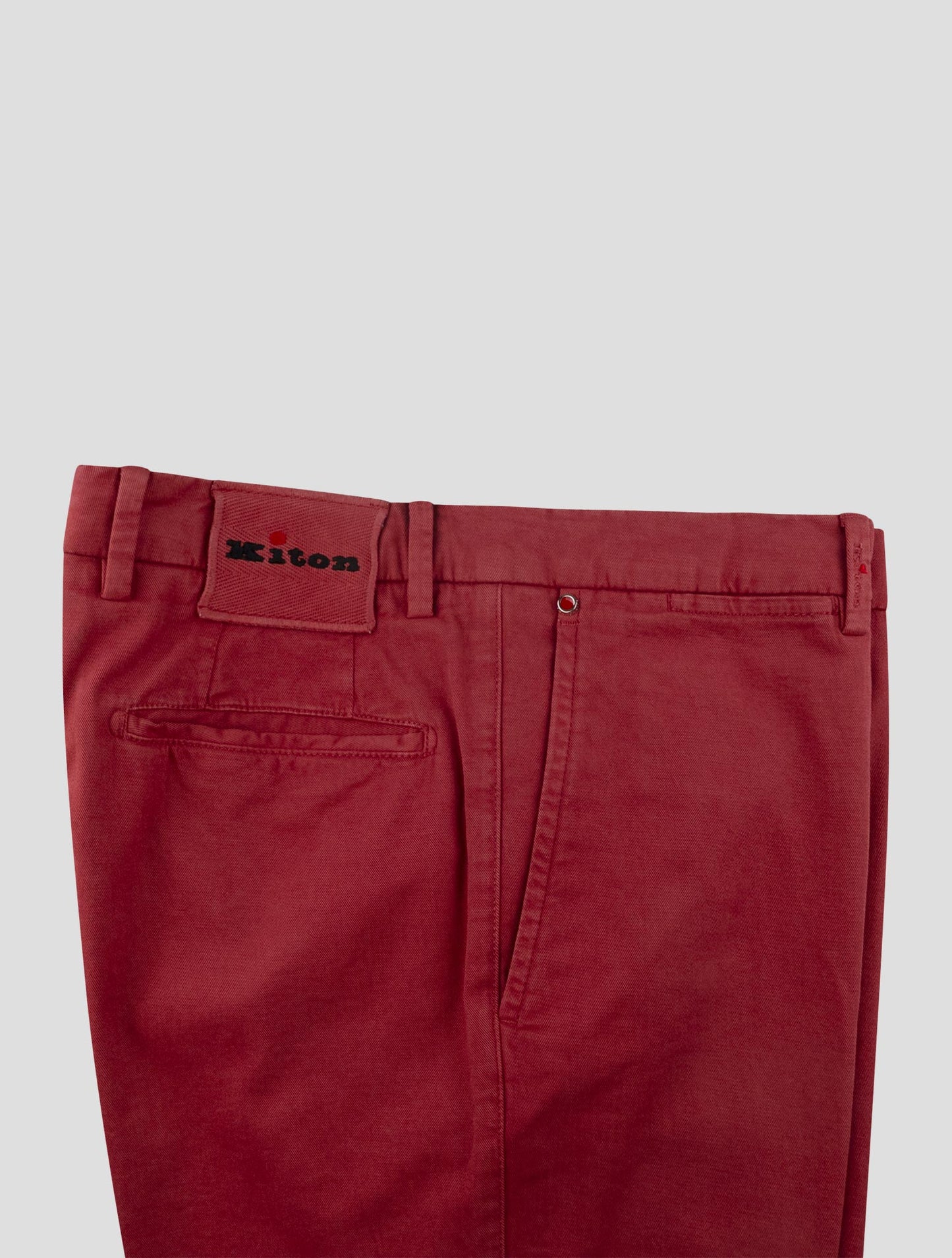 Kiton Red Cotton Cashmere Ea Pants