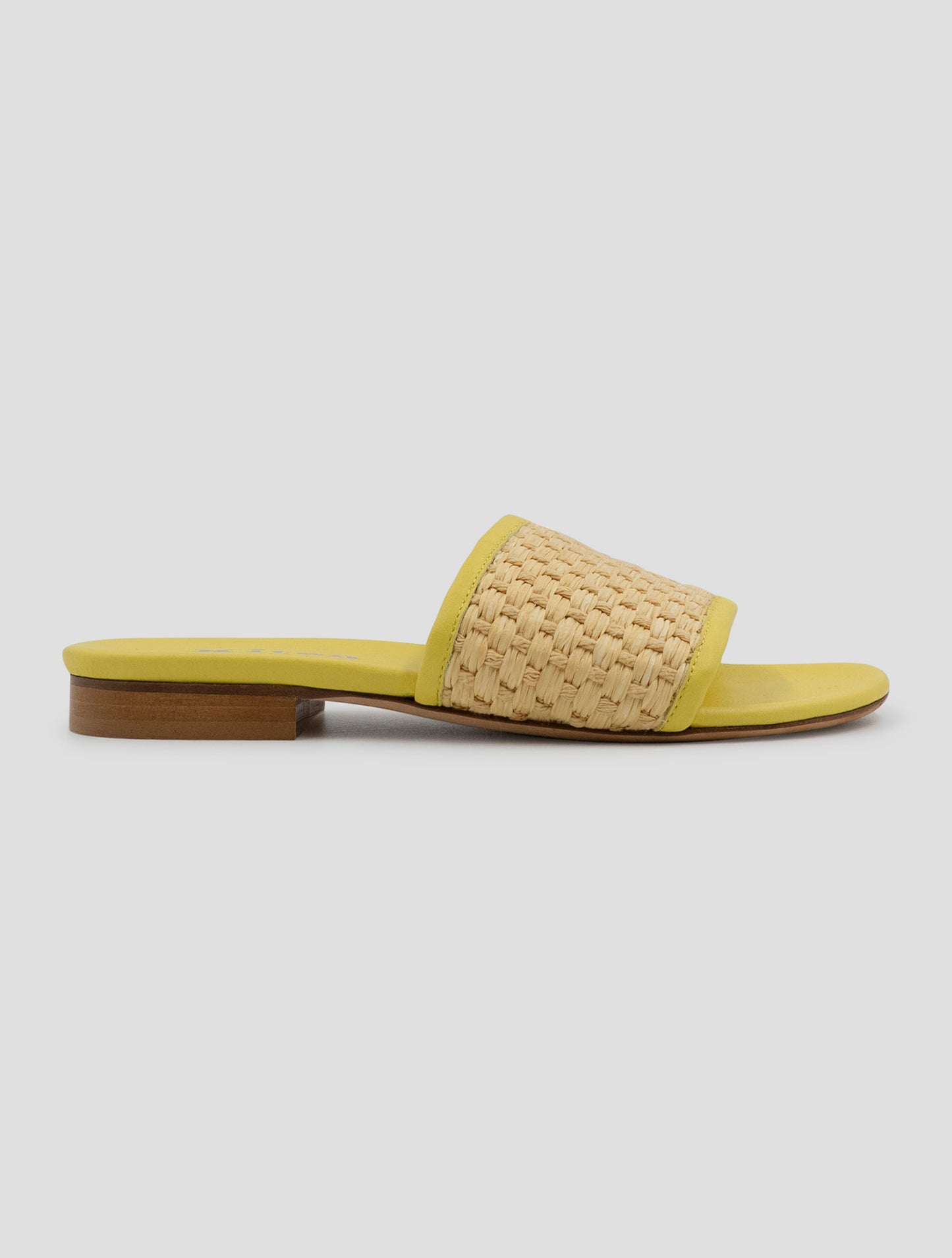 Kiton Yellow Beige Leather Canvas Sandals Women