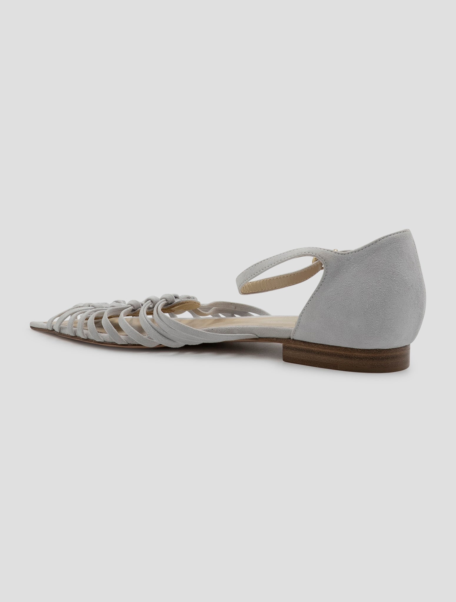 Kiton Gray Leather Suede Sandals Women