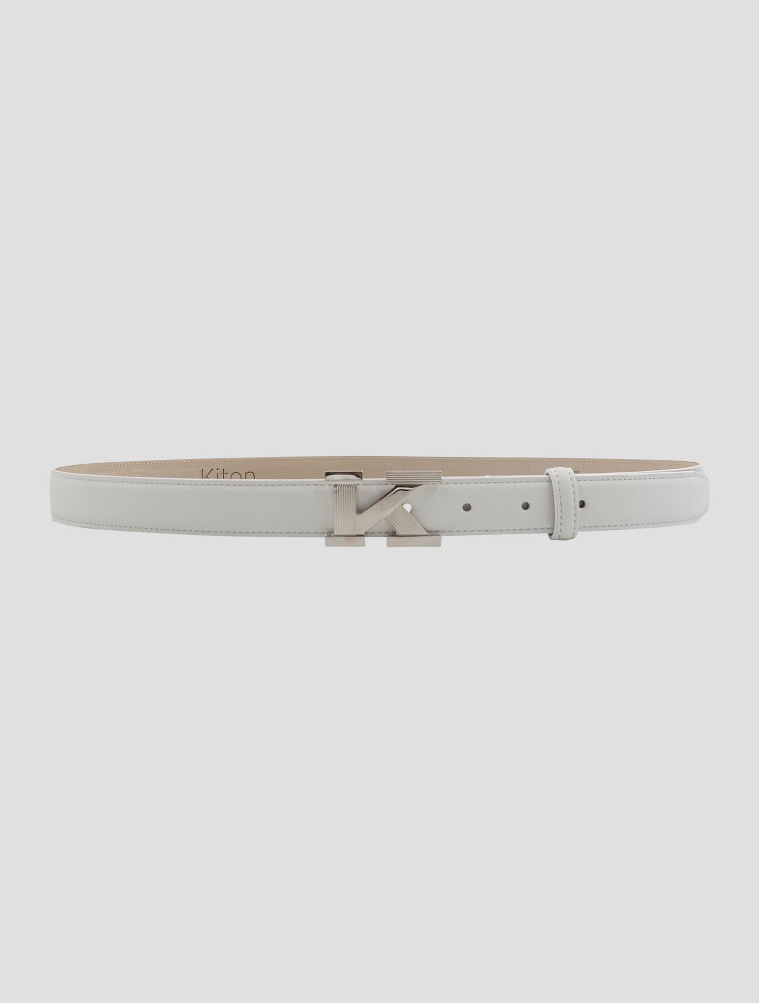 Kiton White Leather Belt Women