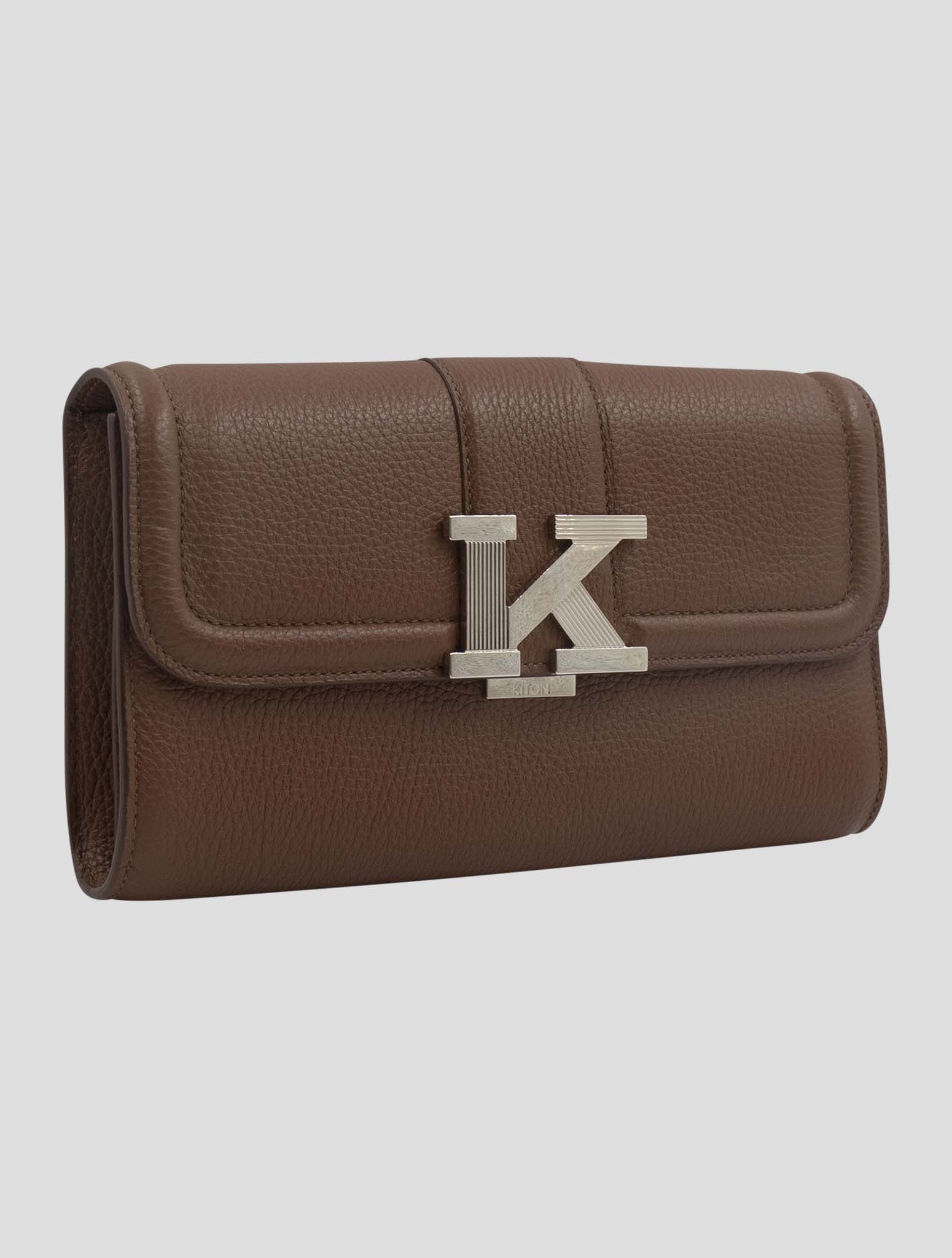Kiton Brown Leather Deer Bag Women