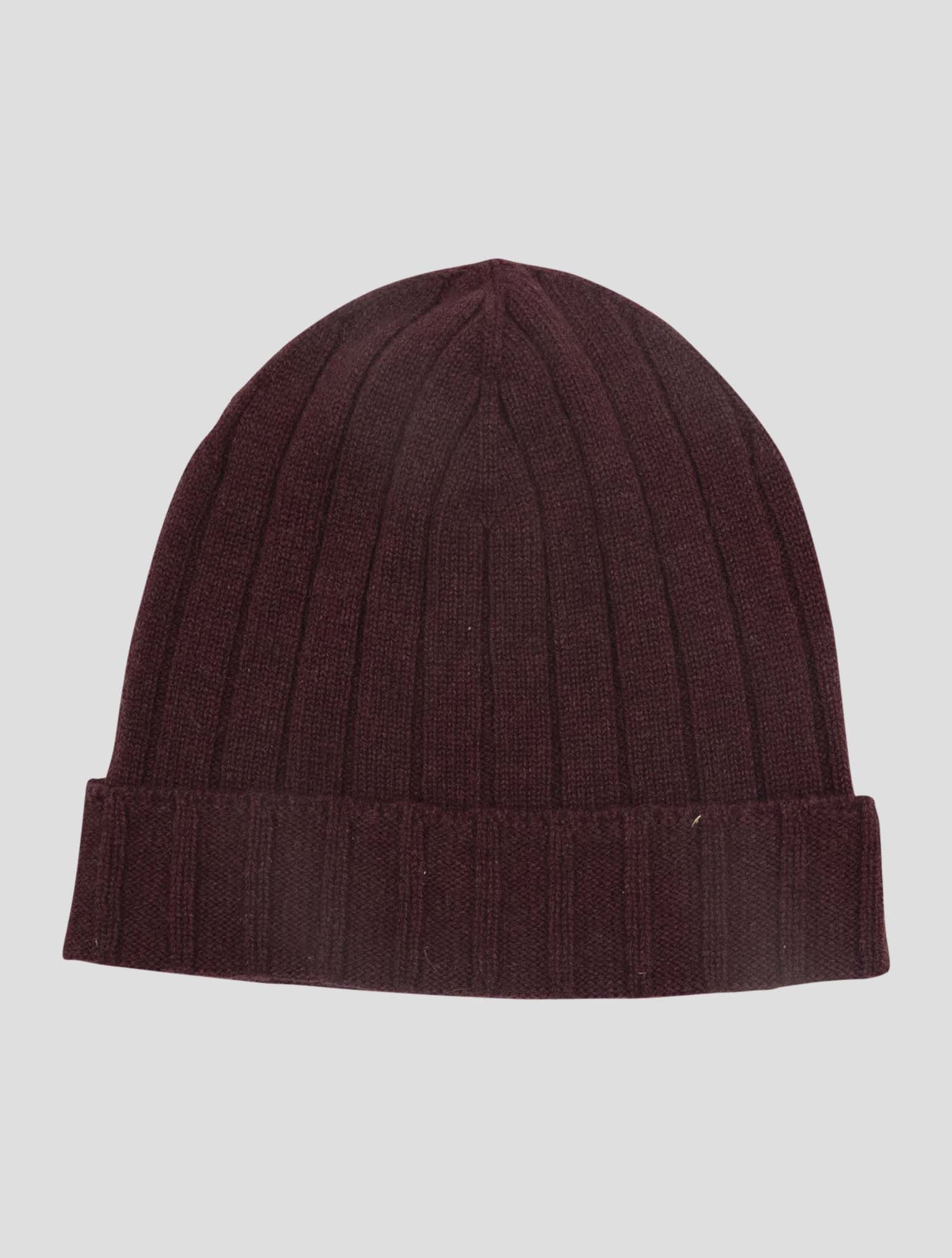 Kiton Burgundy Cashmere Beanie Hat Women