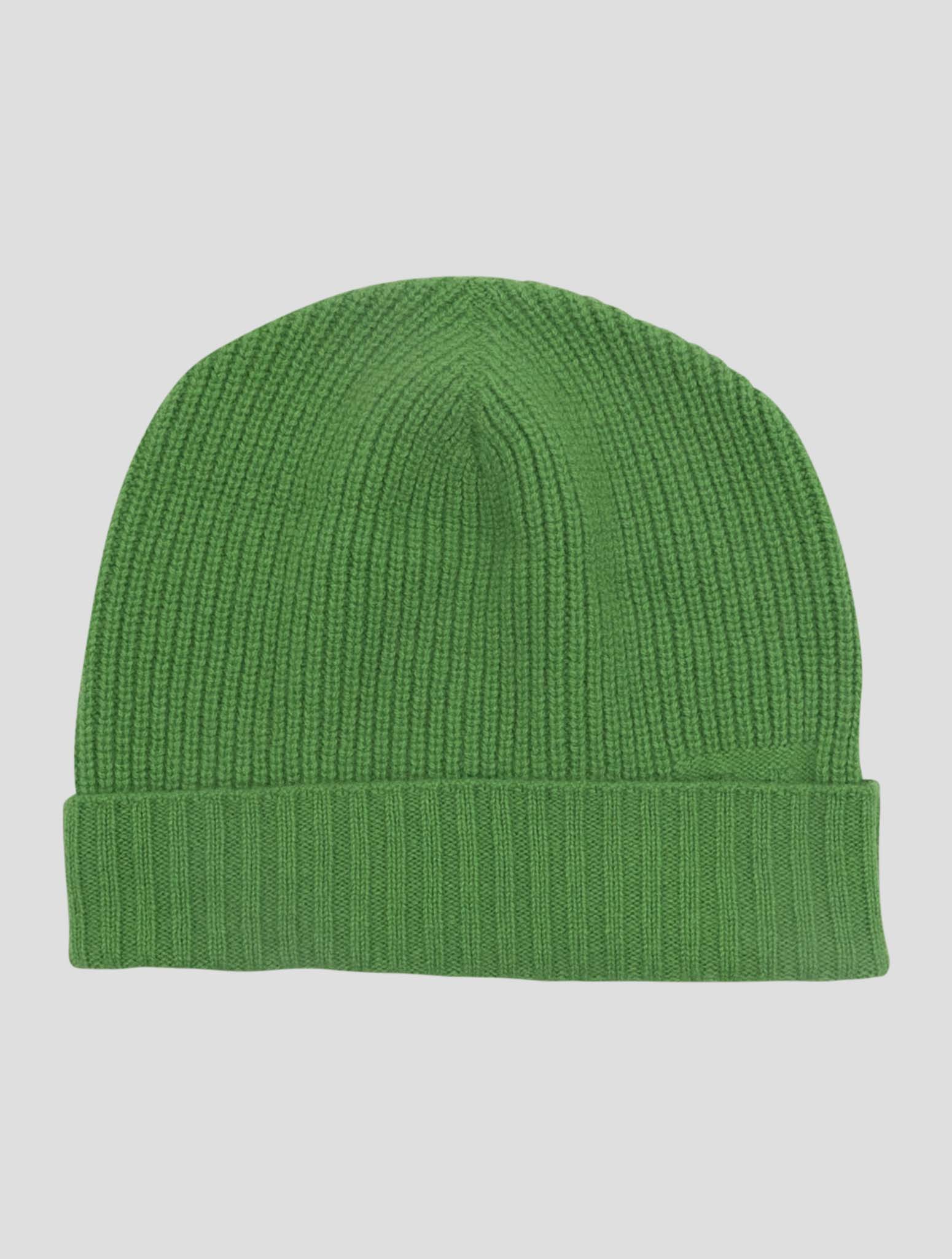 Kiton Green Cashmere Beanie Hat Women
