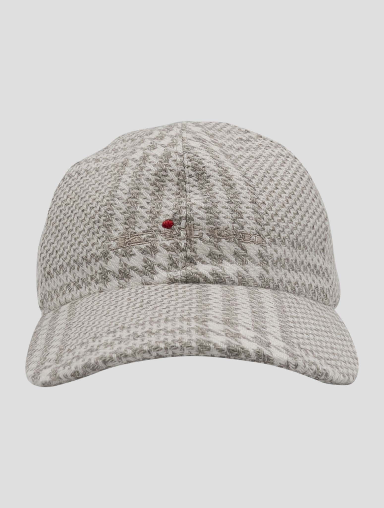 Kiton Beige White Silk Cashmere Baseball Cap Women