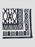 Kiton Blue White Silk Foulard Women