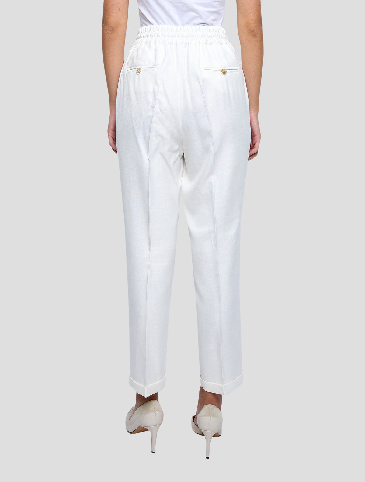 Kiton White Viscose Pants Women
