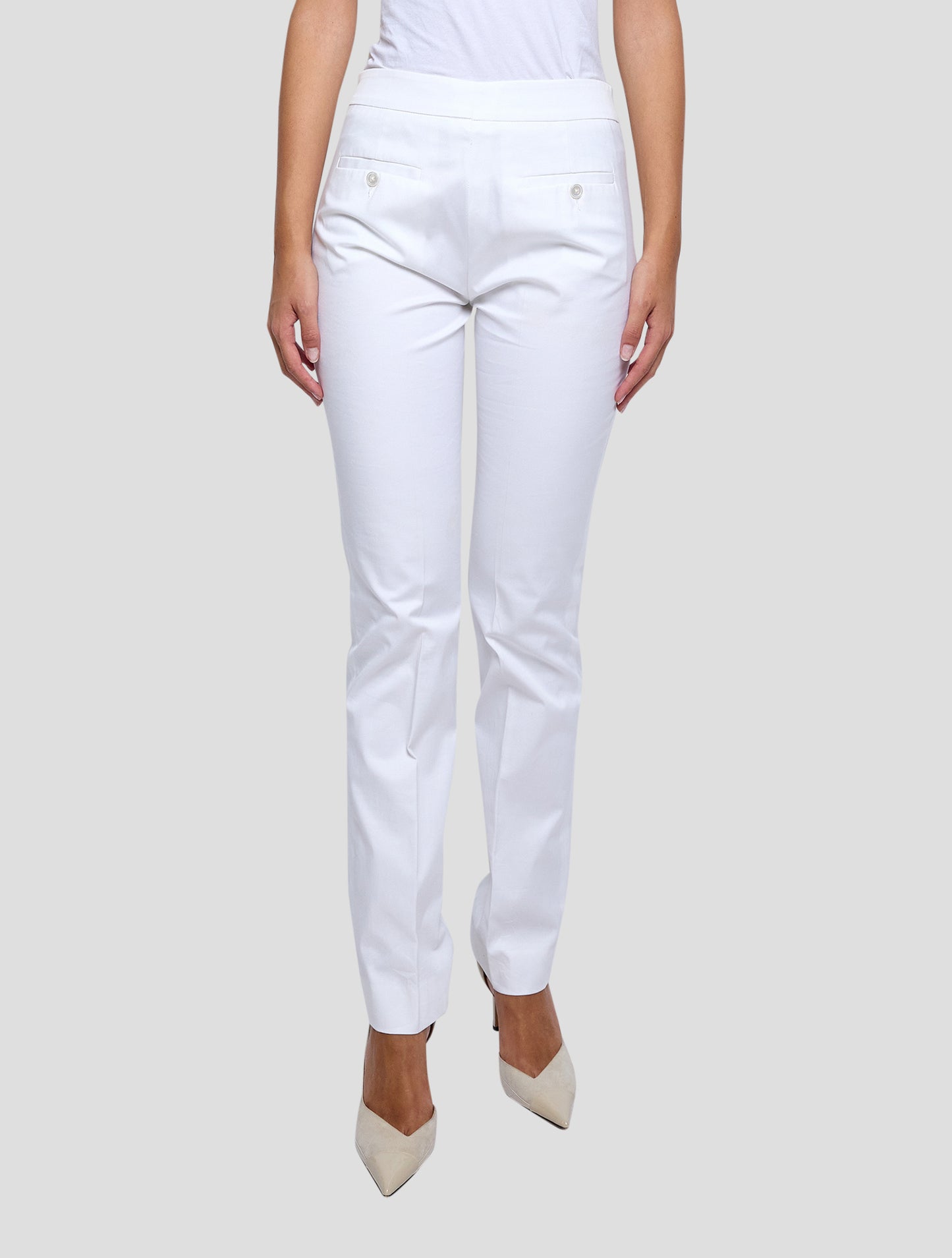 Kiton White Cotton Ea Pants Women