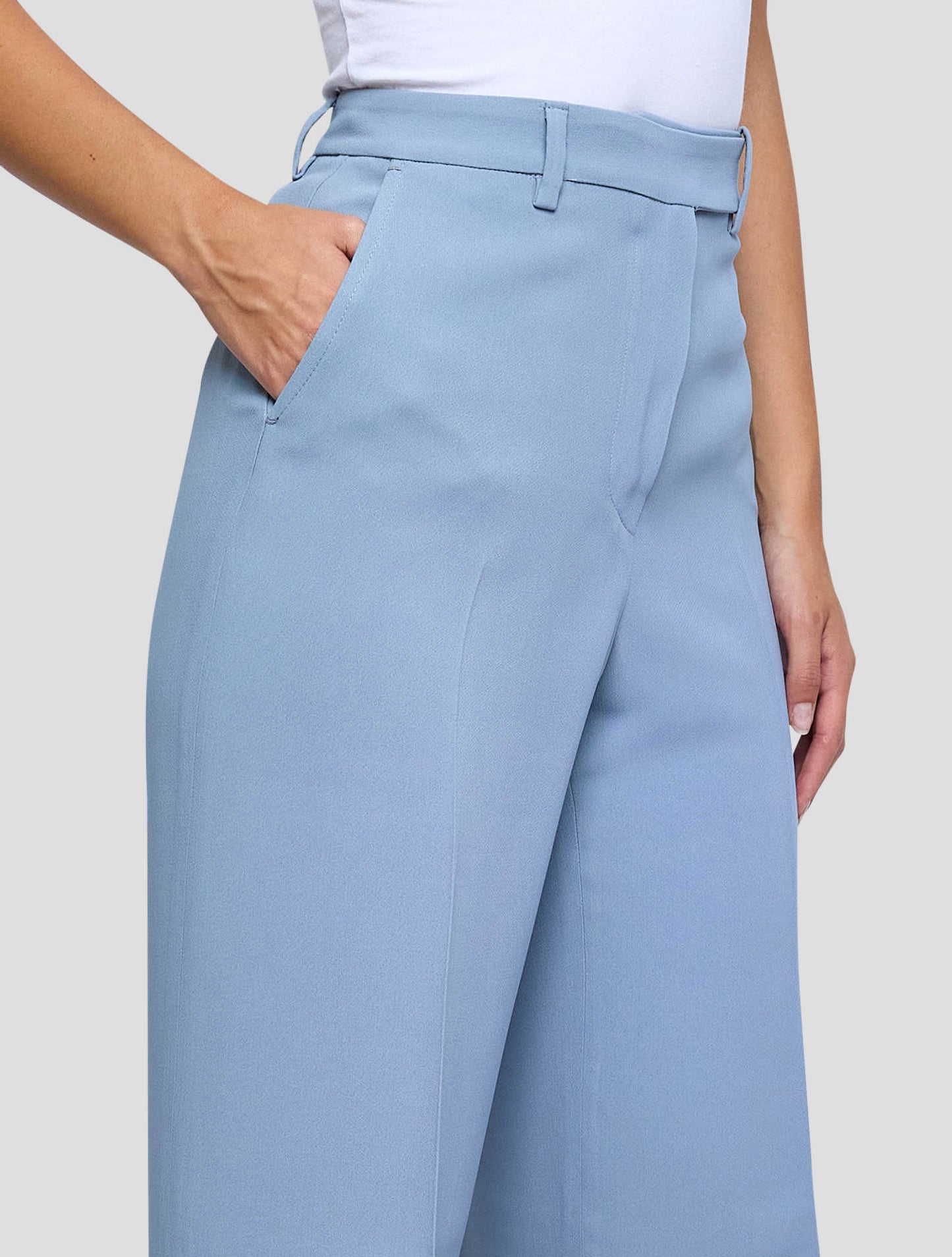 Kiton Light Blue Viscose Acetate Pants Women