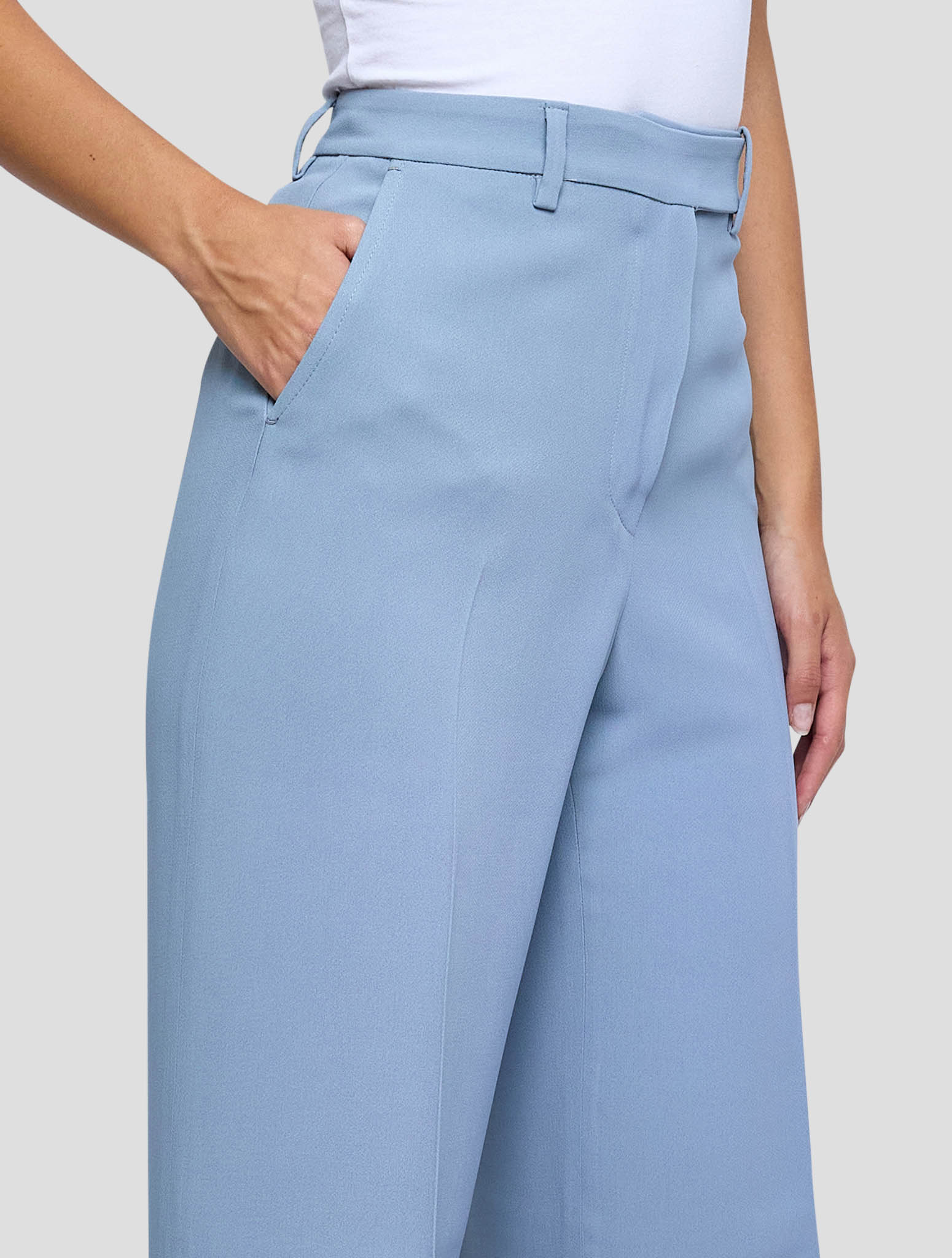 Kiton Light Blue Viscose Acetate Pants Women