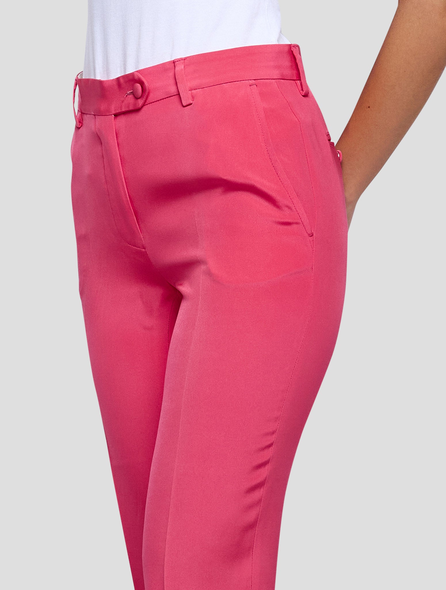 Kiton Pink Silk Pants Women