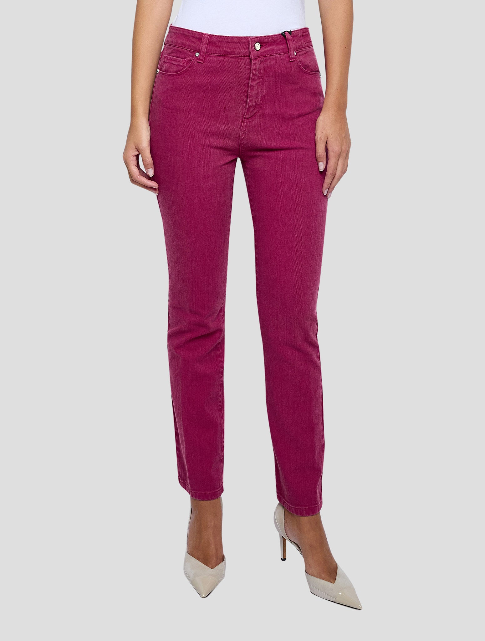 Kiton Burgundy Cotton Ea Jeans Women