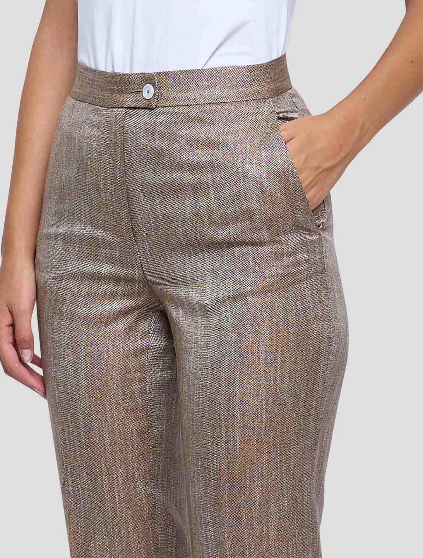 Kiton Brown Viscose Pants Women