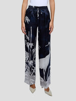 Kiton Blue Silk Pants Women