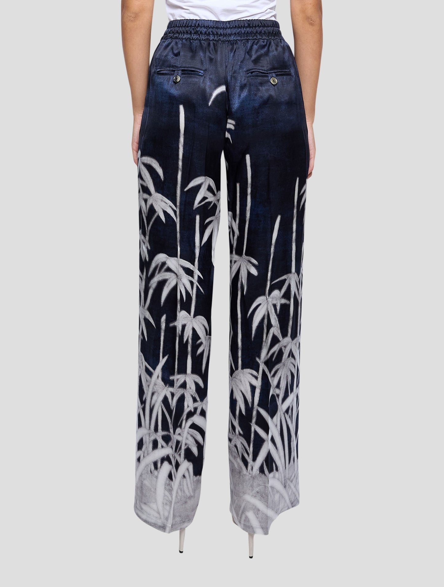 Kiton Blue Silk Pants Women