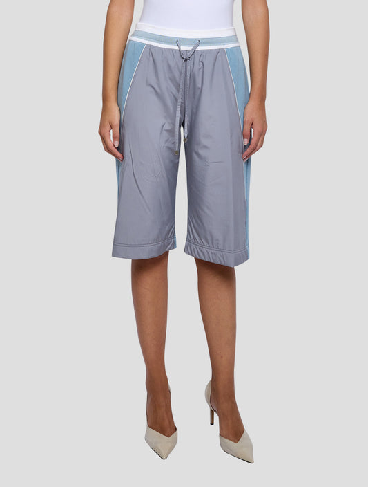 Kiton Light Blue Gray Cotton Cashmere Short Pants Women