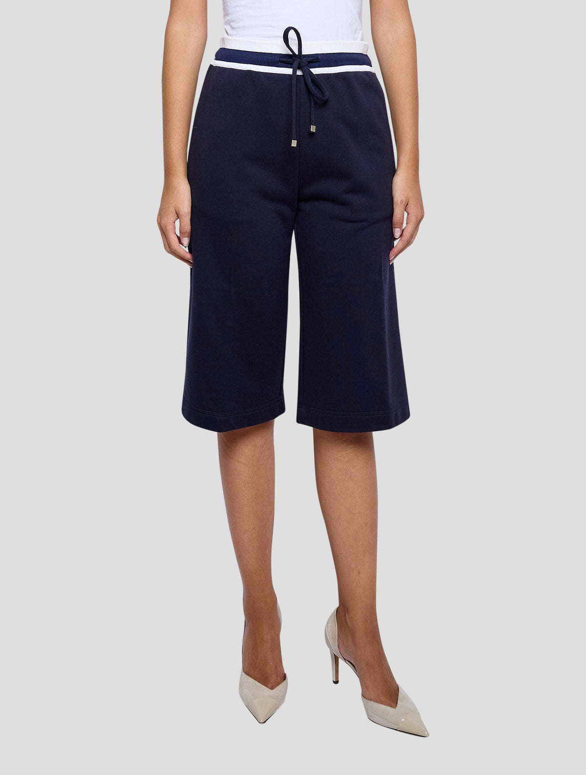 Kiton Blue Cotton Cashmere Short Pants Women